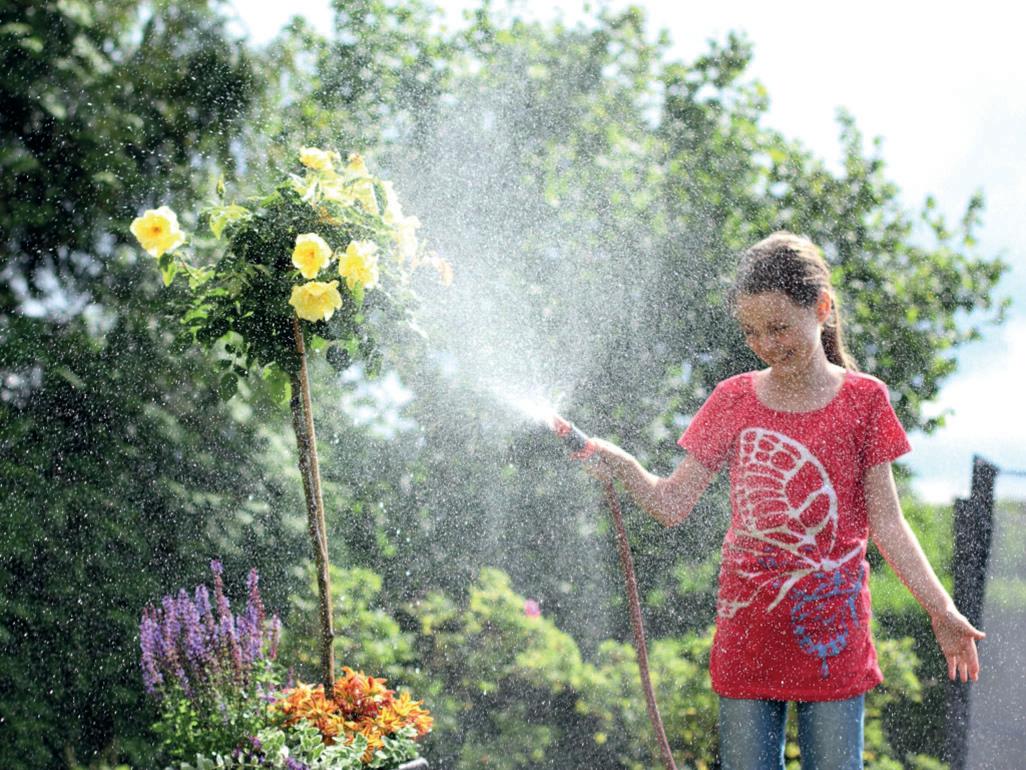 Mit einem 2.000-Liter-Erdspeicher kann der Garten auch in Trockenperioden zuverlässig gewässert werden. Foto: INTEWA/akz-o